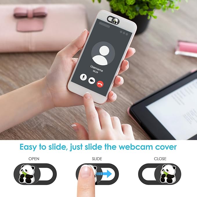 Laptop Camera Cover, Cute Webcam Cover Slide, Computer Camera Cover, iPad Accessories for Smartphone, iMac, Tablet, Desktop, Camera Blocker for Laptop to Protect Visual Privacy Security, Avoid Hackers