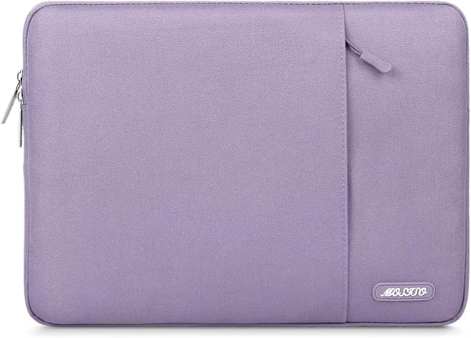 MOSISO Laptop Case 15 inch, 15 inch Laptop Sleeve Compatible with MacBook Air M5 A3448 M4 A3241 M3 A3114 M2 A2941 2026-2023, Dell XPS, Polyester Vertical Computer Sleeve Bag with Pocket, Purple