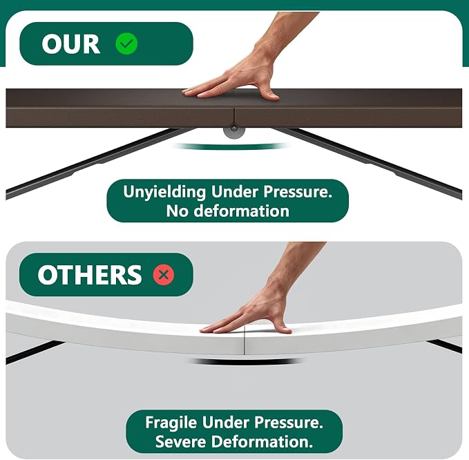 Folding Table 5FT Heavy Duty Plastic Table with Handle, Foldable&Portable, Fold-in-Half Utility Tables for Outdoor, Dining, Wedding, Events, Indoor, Picnic, Camping, Party, Brown