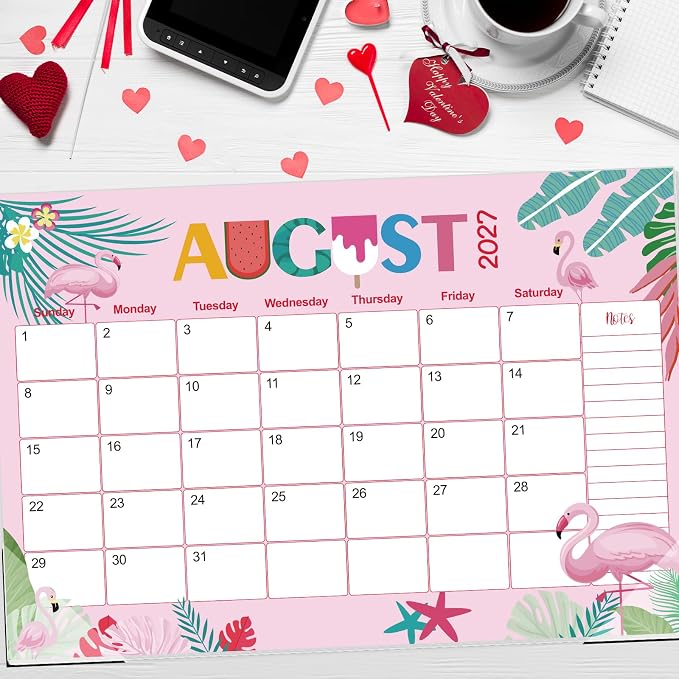 Guasslee Desk Calendar 2026-2029,36 Months Calendar Runs from 2026 Jun. to 2029 May, 17"x11.5" Monthly Desktop/Wall Planner with Thick Paper and Notes for Home School & Office