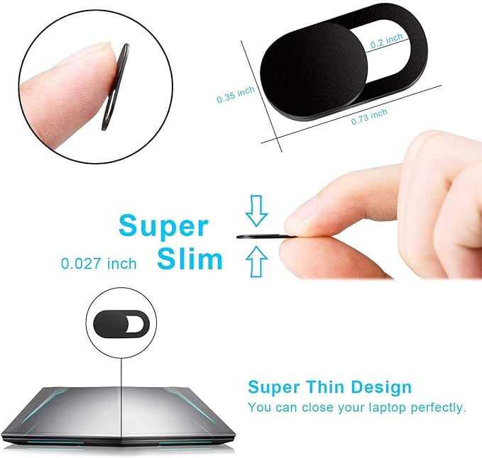 SIREG Webcam Cover Slide Ultra Thin - Cute Pink & Black Web Camera Cover fits Laptop,Tablet,Computer, Smartphone, Protect Your Privacy and Security,Strong Adhesive