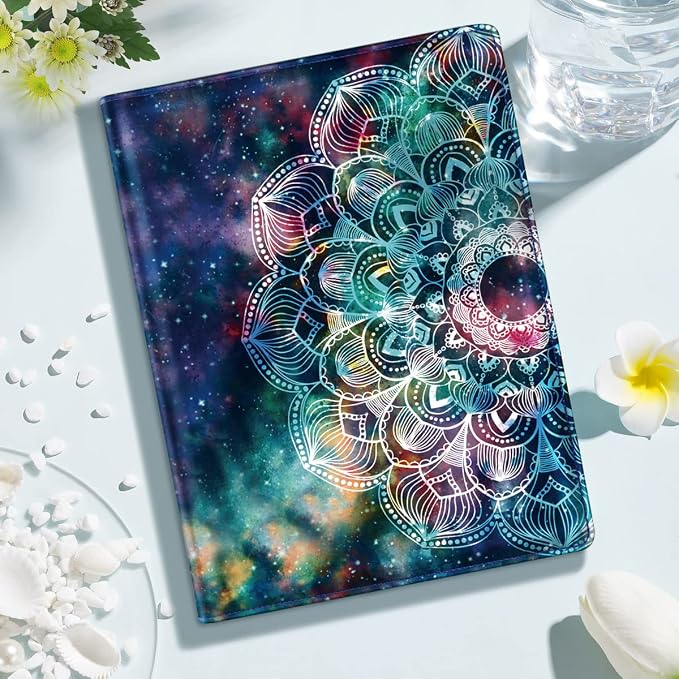Business Portfolio Folder for Men Women, Padfolio Cover, Conference/Resume/Legal Document Organizer with Letter/A4 Size Clipboard Hardboard, Business Card Holders, Document Sleeve, Mandala