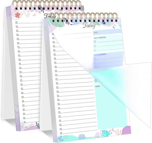 Thboxes 2 Packs To Do List Notepad, 104 Pages To Do List Notebook A5 Undated Daily Planner Notepad with Task Checklist Home Office School Supplies
