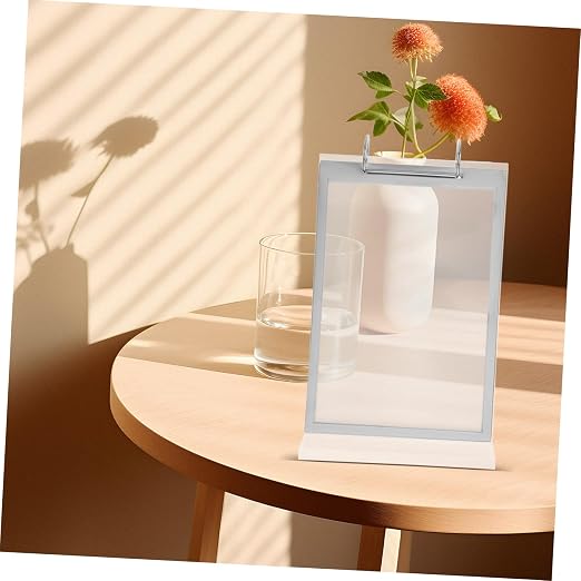 CHILDWEET Flip Menu Display Stand Acrylic Table Top Sign Holder Restaurant Menu Flip Desktop Sign Display Rack