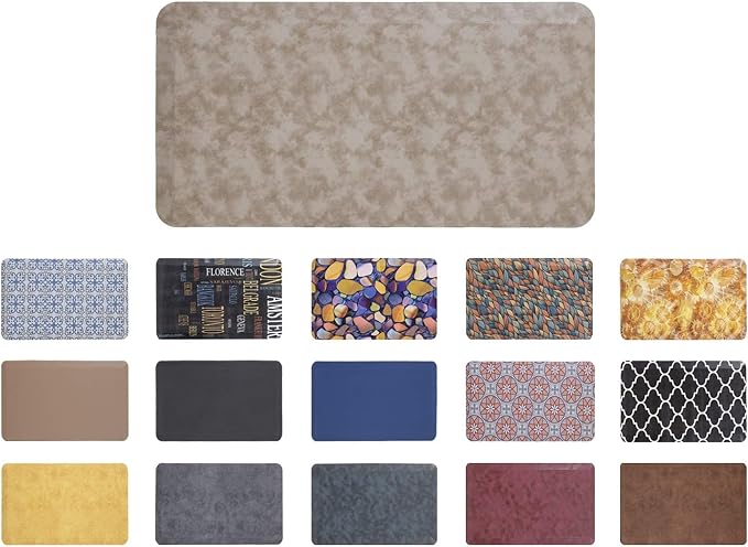 Mabel Home Anti Fatigue Floor Mat- 3 Size(20x32 & 20x39 & 24x70),16 Colors - Standing Desk Mat-Kitchen Floor Mat-Stain ResistantHome Non-Slip Bottom, Extra Soft (Cappuccino, 20" x 32")