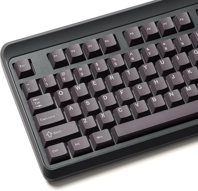 PBT Keycaps Set, Doubleshot 123 Key Caps,Cherry Profile Custom Keycap for 61/64/68/84/87/100/104/108 Mechanical Keyboard, Compatiability for 60 65 75 100 Percent Keyboads (Purple)