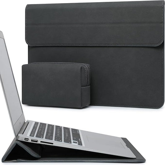 HYZUO 13.3-14 Inch Laptop Sleeve Case with Stand Feature for MacBook Pro 14 M5/M4/M3/M2/M1 2026-2021, MacBook Pro/Air 13.3, 13.5" 13.8" Surface Laptop, HP Spectre X360 13/14, Space Gray
