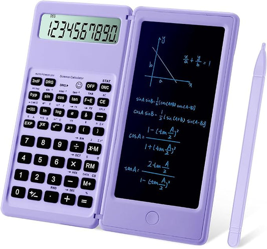 IPepul Scientific Calculators for Students, 10-Digit Large Screen, Math Calculator with Notepad, Classroom Must Haves for Middle High School Supplies & College(Purple)