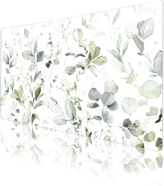 QIYI Large Mouse Pad, Extended Desk Mat for Desktop, PU Leather Waterproof Gaming Mousepad, Computer Desk Accessories Protector Writing Pads for School Office Home 23.6" x 13.8" - Soft Green Foliage