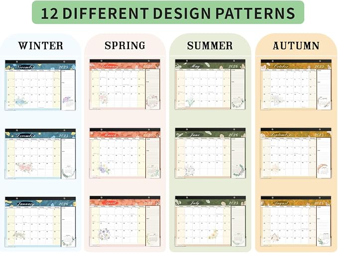 Desk Calendar 2026, 18 Months Calendar Runs from January 2026 to June 2027 Large 17 x 12 inch Desktop or Wall Monthly Calendar Planner for Home School or Office, Scenery