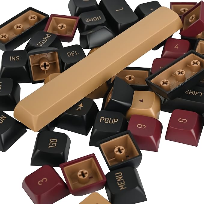 Fogruaden PBT Red Samurai Keycaps, 160 Keycap Set Double Shot Keycaps, CSA Profile, Custom Keycap for Mechanical Keyboard