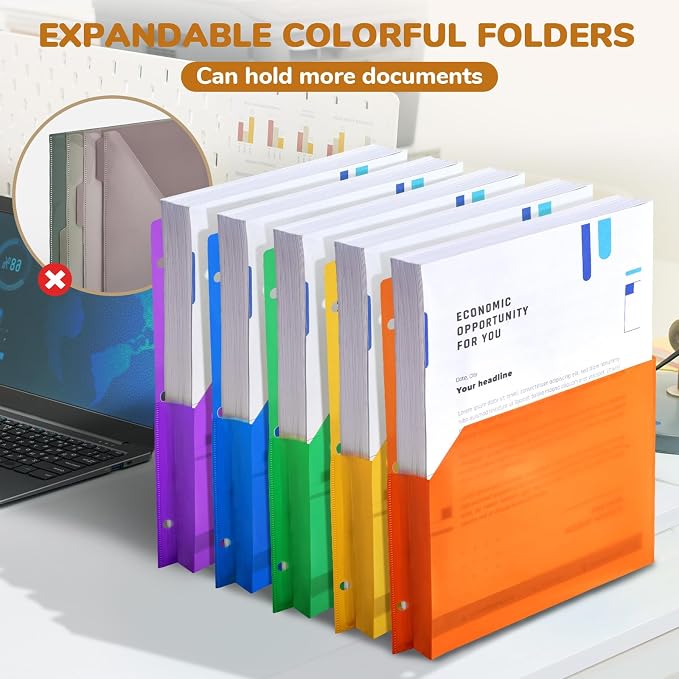 JoyCat 3 Ring Binder Clipboard with Storage,12.4"x10.2"Magnetic Clipboard Folder with 5 Expandable Folders,Refillable Lined Notepad (11" x 8.5"),Ideal for School Office Nursing(Purple)