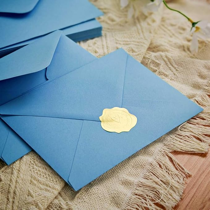Stationary letter and envelopes set,Premium velvet-Touch envelopes 4x6 Envelopes 14 PCS with 28 PCS Stationery Paper,Colors Stationery Set for Love Letter, Party Invitations (Lake blue）