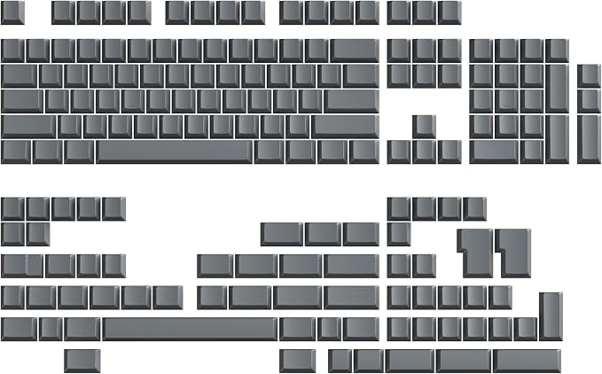 Ranked POM Blank Premium Keycap Set | 1.45 mm Thick POM | Cherry Profile for Custom Mechanical Keyboard (Ash Grey, 169 Keys)