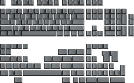 Ranked POM Blank Premium Keycap Set | 1.45 mm Thick POM | Cherry Profile for Custom Mechanical Keyboard (Ash Grey, 169 Keys)