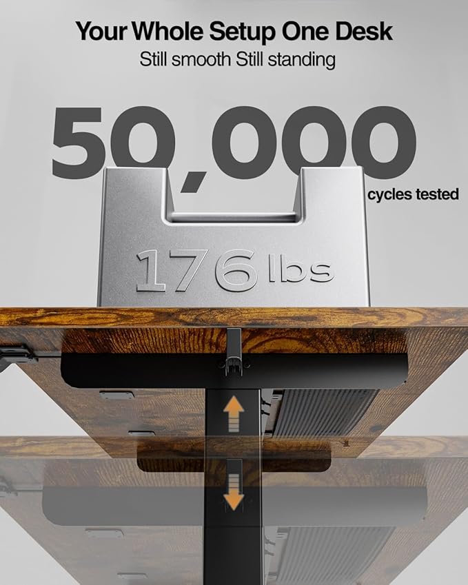 Acrolix Electric Standing Desk, Height Adjustable Home Office Desk with Memory Presets & Cable Management,Rustic Brown Sit Stand Desk for Work from Home, Ergonomic Computer Desk (63" x 24")