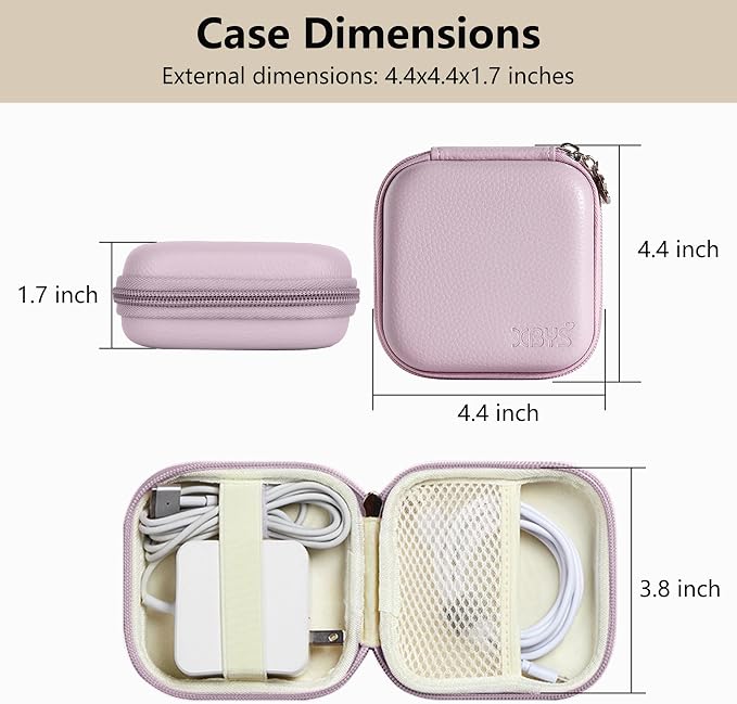 Charger Case for Macbook, Portable Tech Electronic Organizer Bag, Small Travel Storage Pouch for Laptop Accessories, MacBook Power Adapter, Charging Cords, USB Drives, Power Bank (Purple, M)