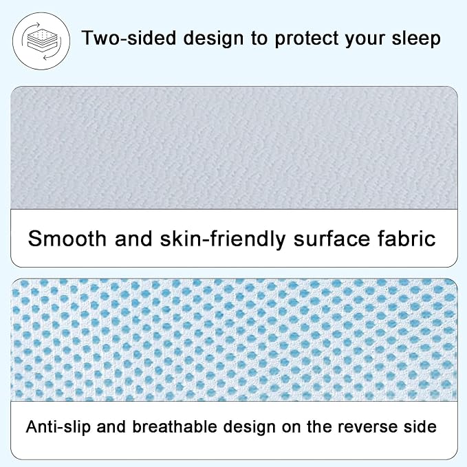 SHOUREN Mattress Topper Cover Only Twin, 2-3 Inch Zippered Protector | Breathable 3D Air Fabric, 3-Sided Zipper Design, Secure Fit Straps, Machine Washable Replacement Cover for Mattress Toppers