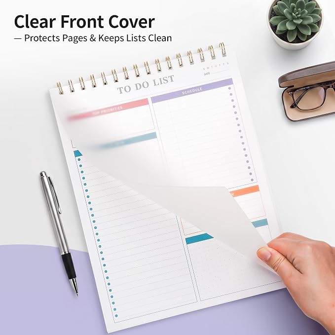 To Do List Notepad Notebook for Work 8.5"x11"Undated Daily Planner | Checklist Note Pad with Schedule, Task Tracker, Stay Organized, Office Supplies & Desk Accessories, 52 Tear-Off Sheets, Gray