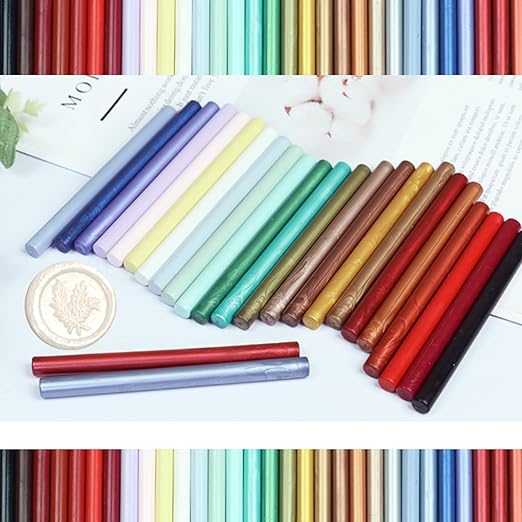 Pearl White Wax Sealing Sticks, ONWINPOR 10pcs Glue Gun Wax Seal Sticks for Waxseal Stamp, Easy Melting Waxsealsticks for 0.43'' Glue Gun (Pearl White)