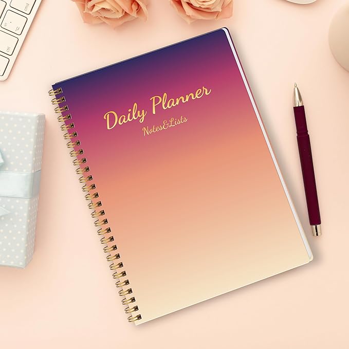 Cute Daily Planner Undated & To Do List Notebook for Work: With Hourly Schedule, 80 days Day on a Page Planner for Life Tasks - Day & Hour Agenda, Organizer Journal For Women or Men Orange
