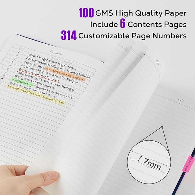 FOCUS DAY Large Journal Notebook 8.5 x 11, 320 Pages A4 College Ruled Notebook Journal for Writing Women Men, Leather Journal Notebook for School Work, Pearlescent Purple Notebook