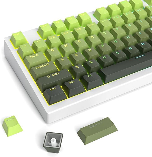 Guffercty kred 135 Key Gradient Keyboard Keycap Set Backlit, OEM Profile-PBT Material-Translucent Characters Compatible with MX Switches(DarkGreen)