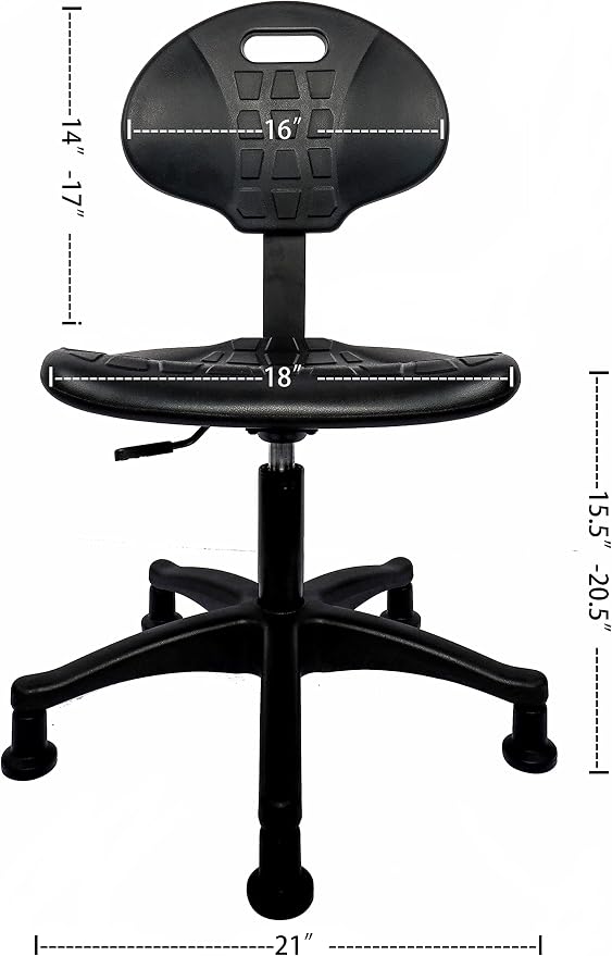 TAKE UR SEAT Ultimate All Purpose Stool, Heavy Duty, Built and Shipped Within 24 Hours, Desk Height 16-21", Great for Medical, Lab, Cleanroom, Spa, Salon, Office, Shop, Garage (Glide)