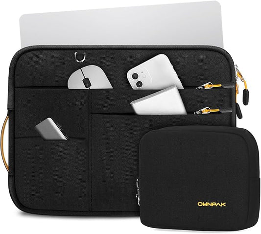 Omnpak for 13.6 inch MacBook Air Case Sleeve Compatible with MacBook Air 13.6 M4/M3/M2/M1,MacBook Pro 13-14 inch,Recycled PET Laptop Carrying Case with Handle and Accessory Pocket