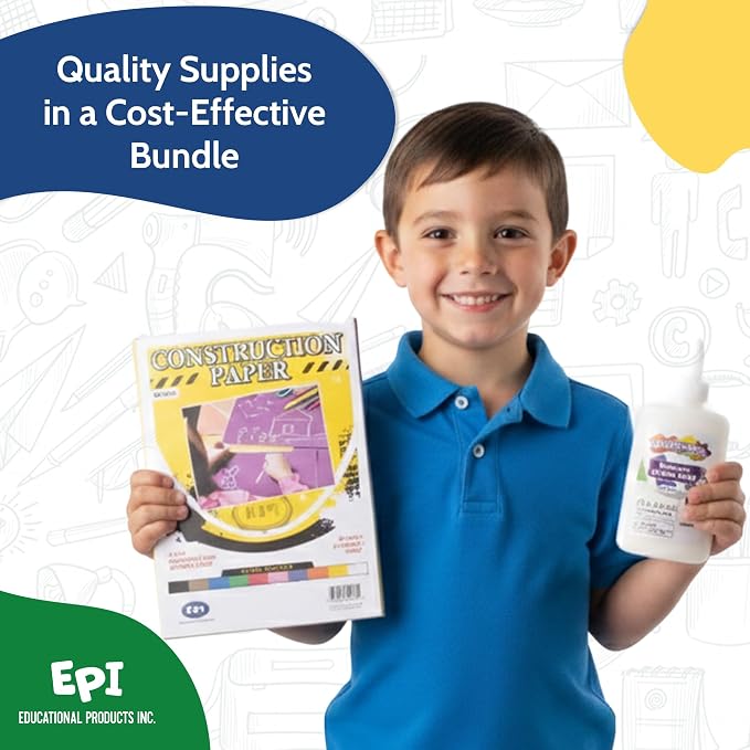 EPI Essentials Back to School Supplies for Kids – 54 Items in Kit – Kindergarten to 1st Grade School Supply Packs – Wide-Ruled Bundle with Composition Notebooks – Suitable for Homeschooling