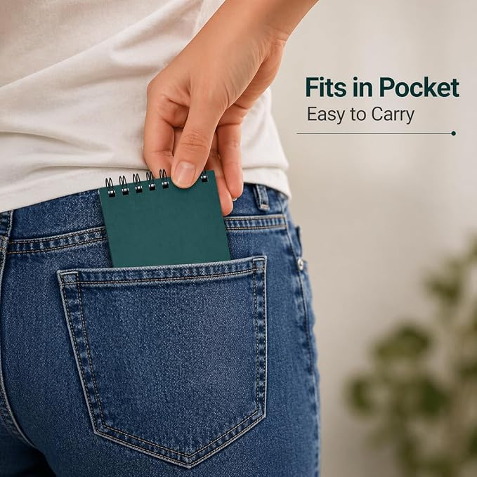 Aesthetic Pocket Notebooks Set of 8 – Small 3x5 Spiral Notepads with Lined Pages, Mini Memo Pads for Daily Notes, To-Do Lists, Office, School & Travel, Cute Portable Notebooks for Staying Organized