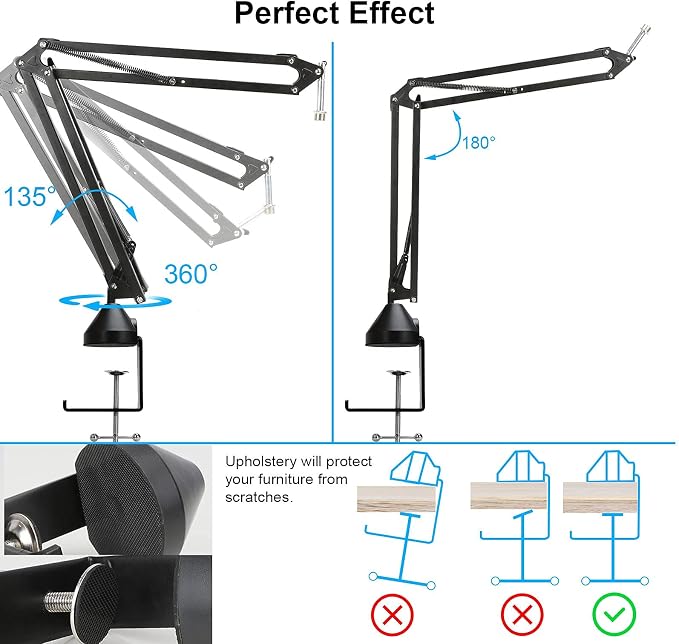 Razer Seiren Mini Mic Boom Arm with Microphone Windscreen and Dual Layered Mic Pop Filter for Razer Seiren Mini USB Streaming Microphone by YOUSHARES