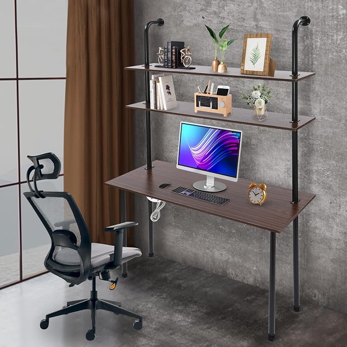 Wall Mounted Desk, Wall Mount Computer Writing Table Wall Desk Wall Organizer Ladder Desk 110.23 Lbs Capacity for Homes, Offices, Entrances, Student Dormitories, Living Rooms
