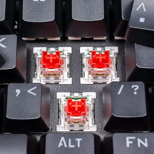 OUTEMU Switches, 3-Pin Hot Swappable - Cherry MX Equivalent DIY Replacement Pack for Mechanical Gaming Keyboards-Parent (Red, 90 Pcs)