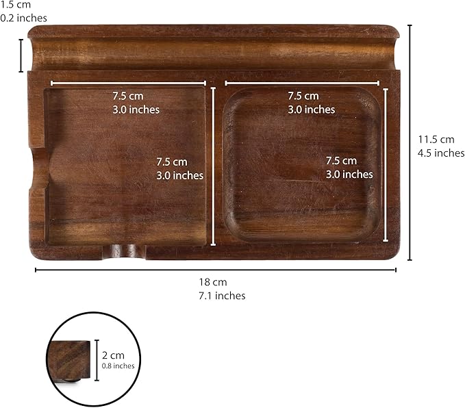 S&A WOODCRAFT Office Desk Organizer with Sticky Note Holder, Pen Slot & Phone Stand - Versatile Brown Acacia Sticky Note Dispenser, Includes 100 3x3 Inch Pages & 4 Anti-Skid Pads.