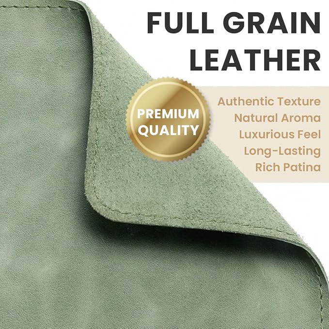 Full Grain Genuine Leather Desk Pad – Mint Green (XL) - Premium Desk Mat with Non-Slip Backing, Thick 3mm, Office Desk Protector for Work & Gaming (Extra Large 35.4 x 15.7 inch)