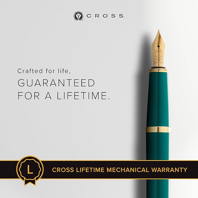 Cross Bailey Light Polished Green Resin and Gold Tone Fountain Pen