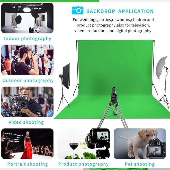 Green Screen Backdrop 6.5 x 10 Ft, Greenscreen Background Green Photo Backdrop Curtain Thick Polyester Fabric Photography Green Sheet for Streaming Photoshoot Video Party Decor