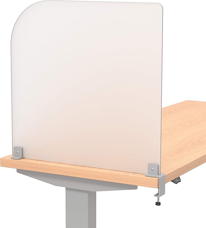 Desk Divider for Students and Desk Privacy Panel. Office Partitions and Ideal Cubicle Light Shield. Frosted Acrylic Clamp-on Desk Partition - 23” W x 22”H Divider
