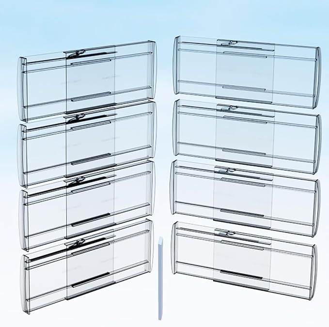 8 Pack Adjustable Drawer Dividers for Clothes,6" High Expandable From 12-20" Clear Drawer Organizers, PC Plastic Separators for Dresser/Bedroom/Bathroom/Kitchen/Office Storage