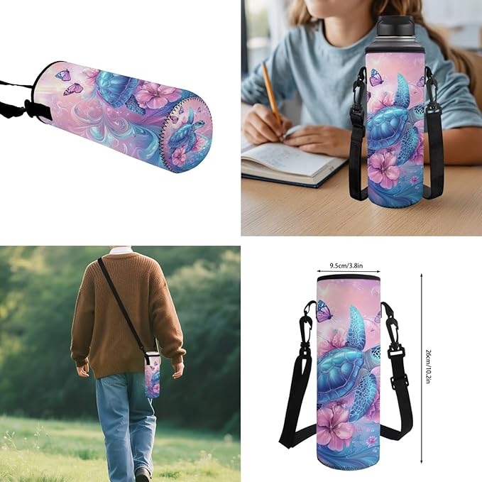 Sea Turtle Backpack and Lunch Box for School Boys Girls School Bag with Flap Zippered Pocket for Kindergarten Elementary Large 17 Inch Bookbags for Kids Back to School Supplies