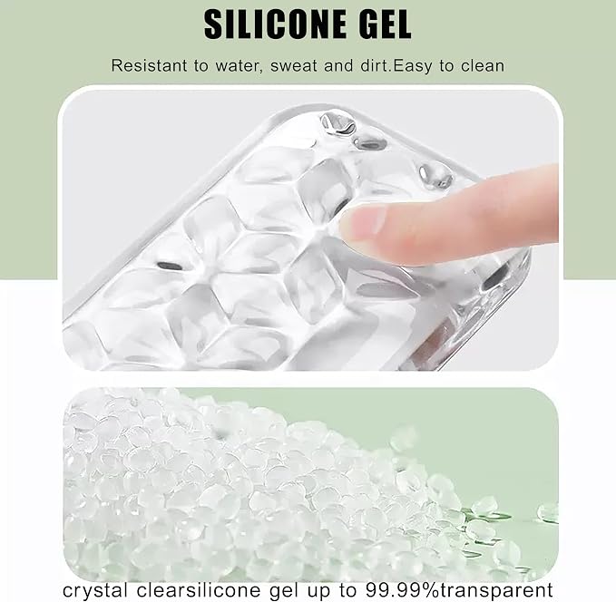 Mouse Pad with Wrist Rest, Soft Cloud Gel Keyboard Mouse Pad Set with Hand Wrist Support, Cute Non Slip Office Desk Accessories for Comfort/Pain Relief/Computer/Laptop (Clear Diamond)
