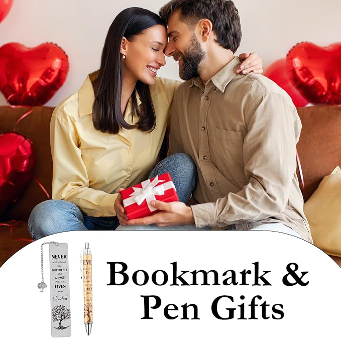 Inspirational Bookmark with Pen Gifts - Positive Gift for Book Lovers, Motivational Quotes Christmas Birthday Appreciation Retirement Encouraging Graduation Present for Men Women Friends