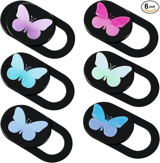 6 Pcs Webcam Cover Slide Butterfly Design Ultra-Thin Laptop Camera Cover 0.73''x0.35'' Slide Web Cam Privacy Blocker for Laptop Desktop Computer Smartphone Tablet to Protect Your Privacy and Security