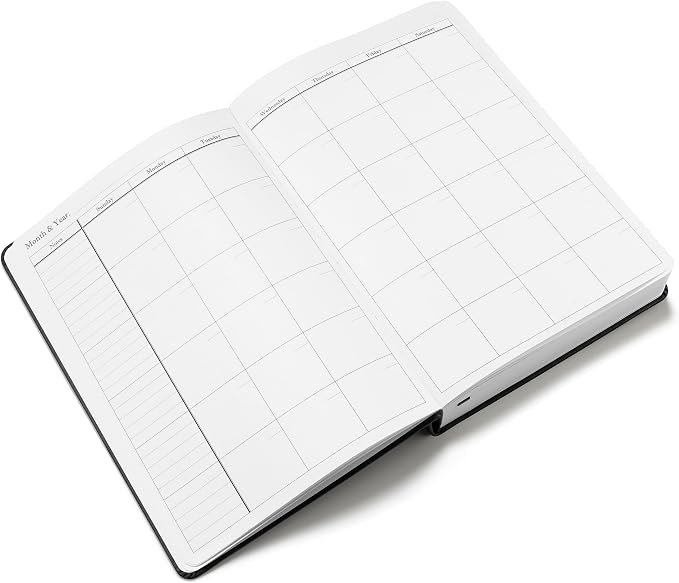 Wykeham's Executive 2026 Undated Daily Journal Planner – Customization Available (Black, 8.5"×5.5")