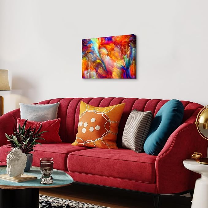 Bright Colorful Wall Art Abstract Wall Decor for Living Room Aesthetic Room Decor Pastel Colors Picture Canvas Painting Poster Modern Farmhouse Prints Artwork Bedroom Office Home Decorations 12x16”