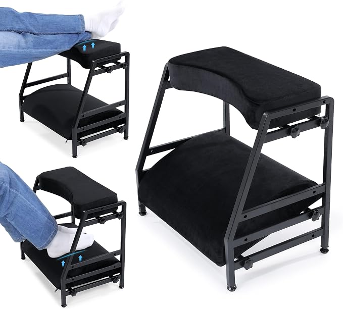 BALAPET Adjustable Double Step Footrest, High-Density Foam with Sturdy Iron Frame Foot Rest Under Desk for Office, Ergonomic Footrest with Washable Cover for Desk Work Office, Home, Patented Design