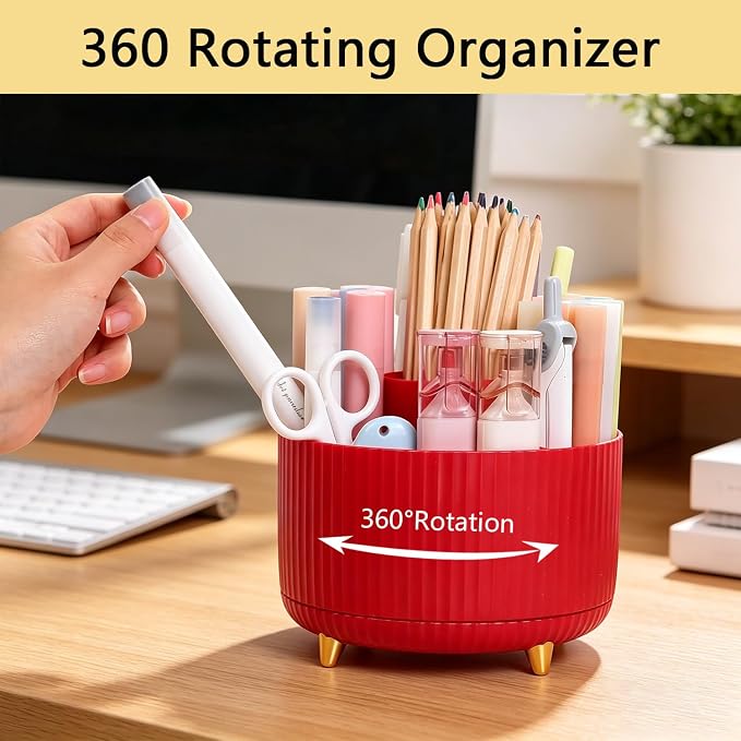 Office Supplies,Red Desk Accessories,Office Supplies Set,Desk Organizer,Stapler,Tape Dispenser,Scissors,Staple Remover,Binder Clips,Staples,Ballpoint Pen,Index Tabs with Ruler,Clear Tape.10pcs