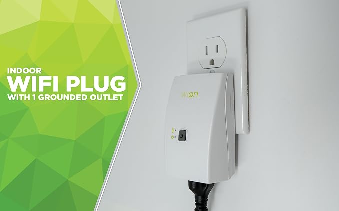 WiOn 50050 Indoor WiFi Plug With 1 Grounded Outlet; White