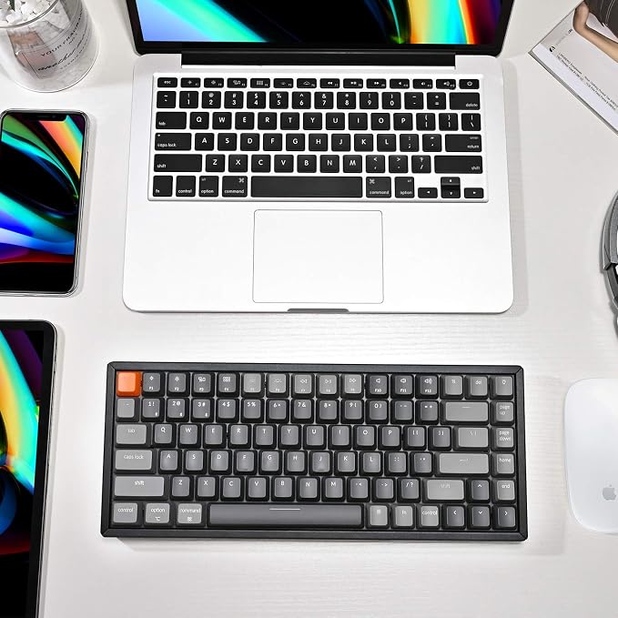 Keychron K2 Wireless Mechanical Keyboard, 75% Layout 84 Key Bluetooth/USB-C Wired Compact RGB Backlit Anti Ghosting/N-Key Rollover, Gateron G Pro Brown Switch Aluminum Frame for Mac Windows, Version 2